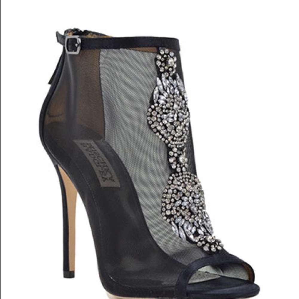 Mesh jeweled bootie